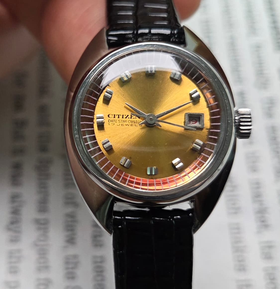 레어] 빈티지 시티즌 데이트스타 오렌지다이얼 수동 메커니컬 여성용 
 상품이미지1