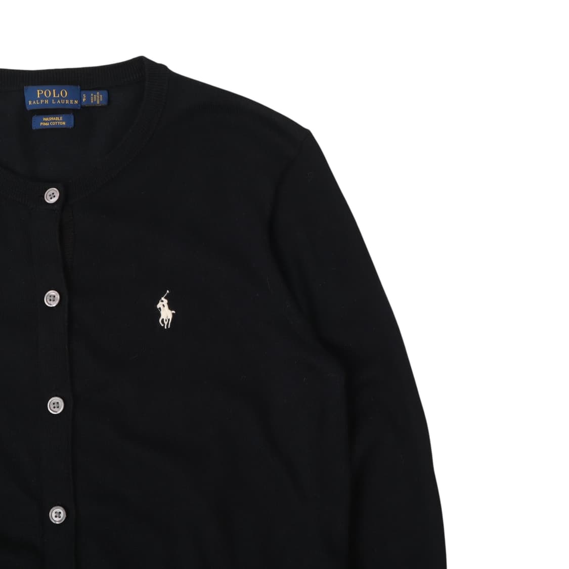 폴로 랄프로렌 블랙 워셔블 피마코튼 니트 가디건 상품이미지3
