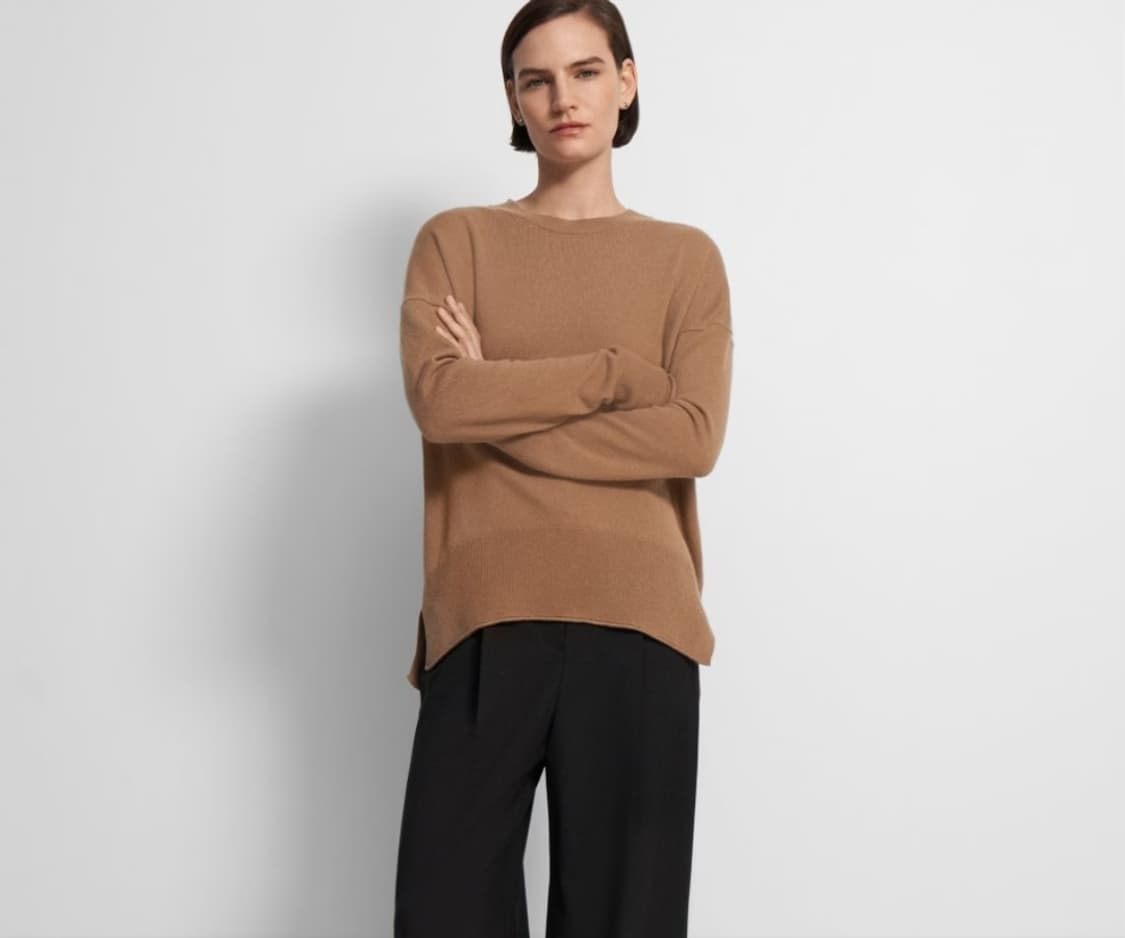 띠어리 캐시미어 라운드넥 루즈핏 니트 P사이즈 상품이미지1