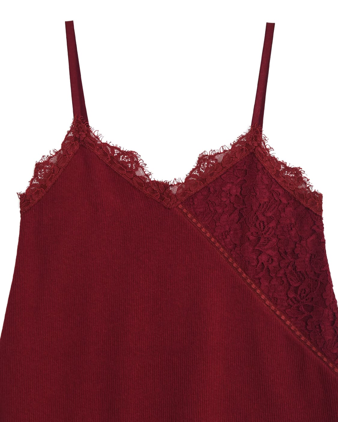 Cotton Long Lace Slip (Red) 상품이미지2
