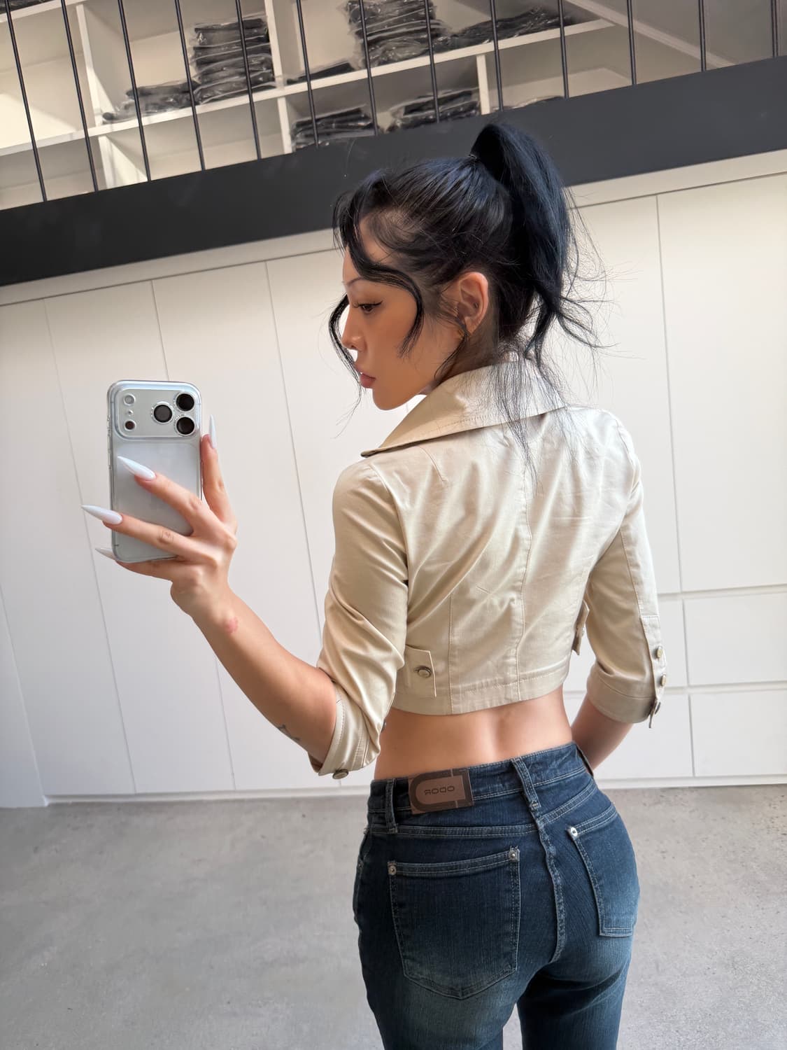 버버리 블루라벨 크롭자켓 상품이미지3