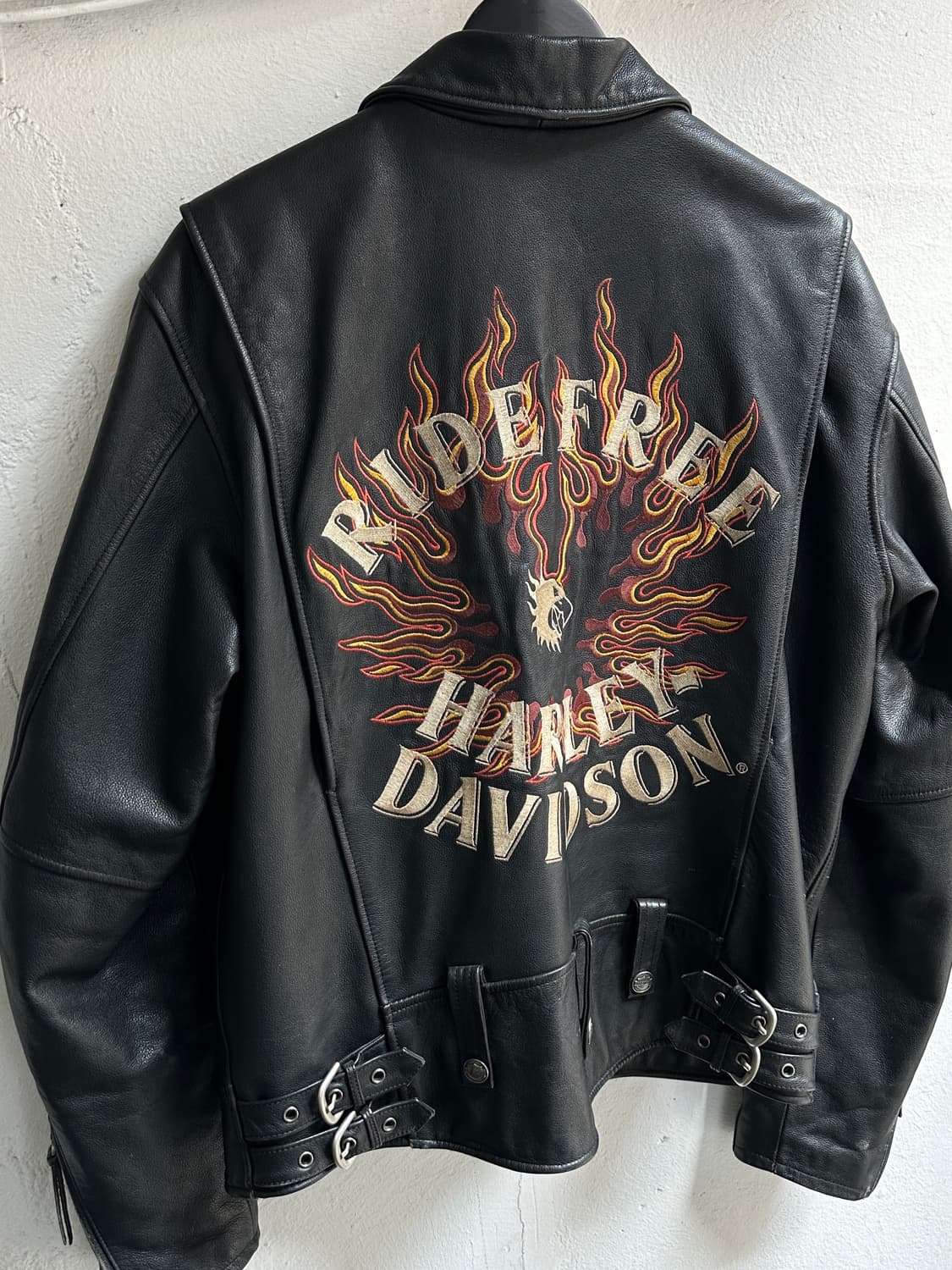 *RARE* 할리데이비슨 플레임 레더 자켓 빈티지 레더 자켓 바이커 상품이미지6