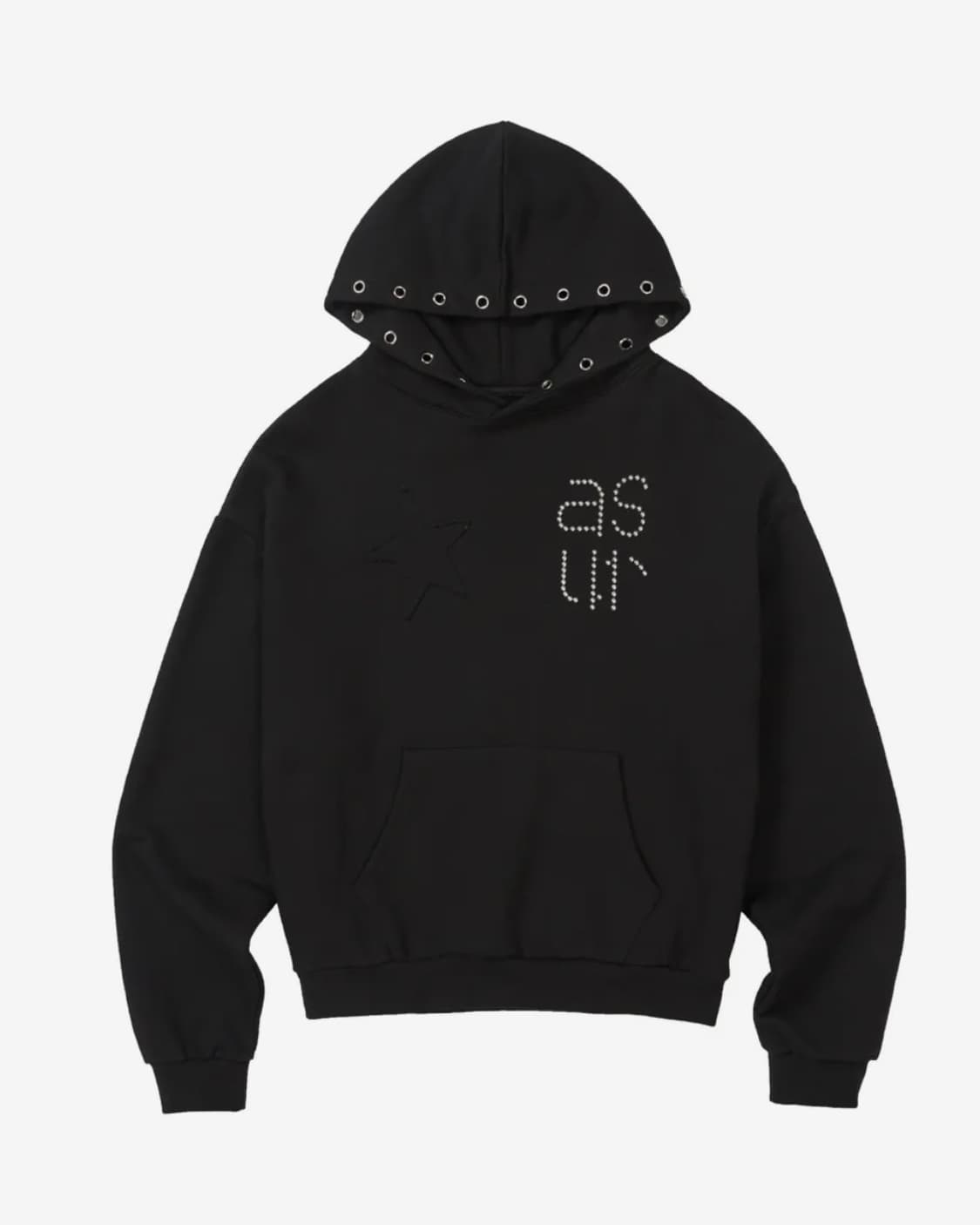 애즈유아 스타 아일렛 후드티 블랙 상품이미지3