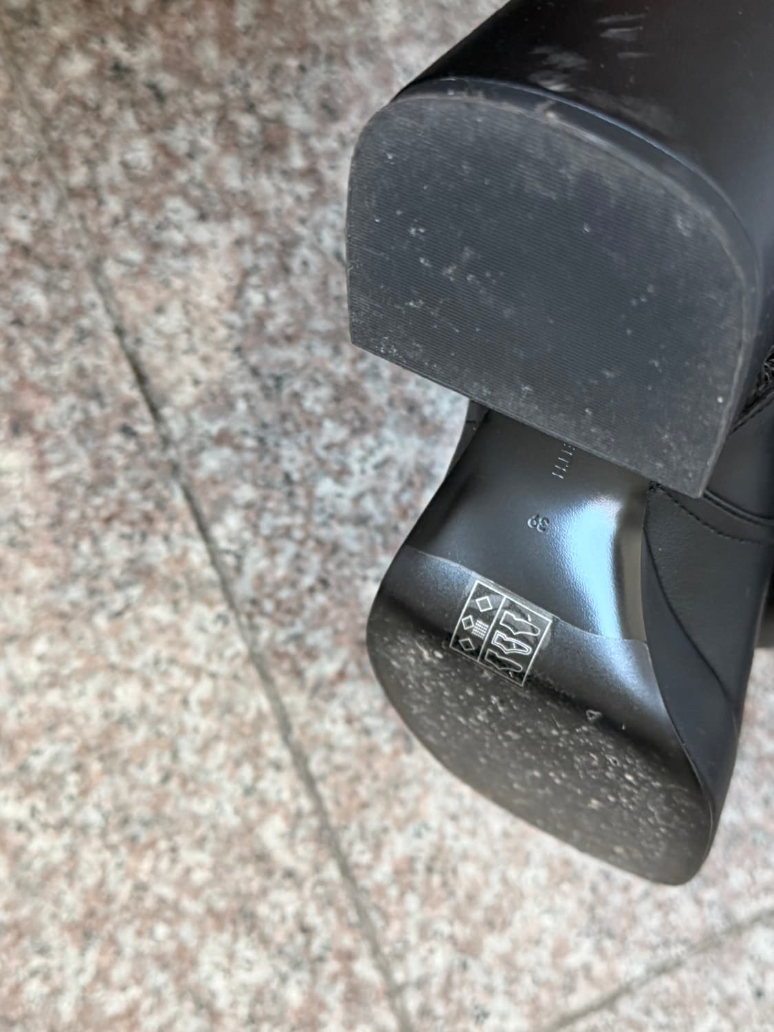 플랫폼 블록 힐 앵클 부츠 블랙 상품이미지4