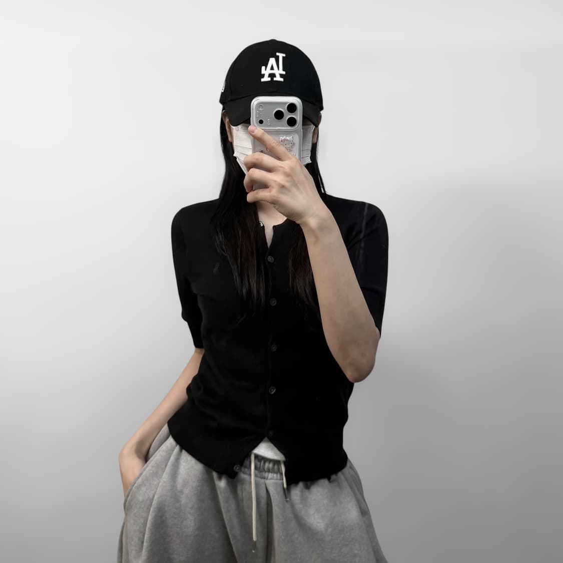 폴로 랄프로렌 포니 로고 클래식 반팔 가디건 블랙 상품이미지1