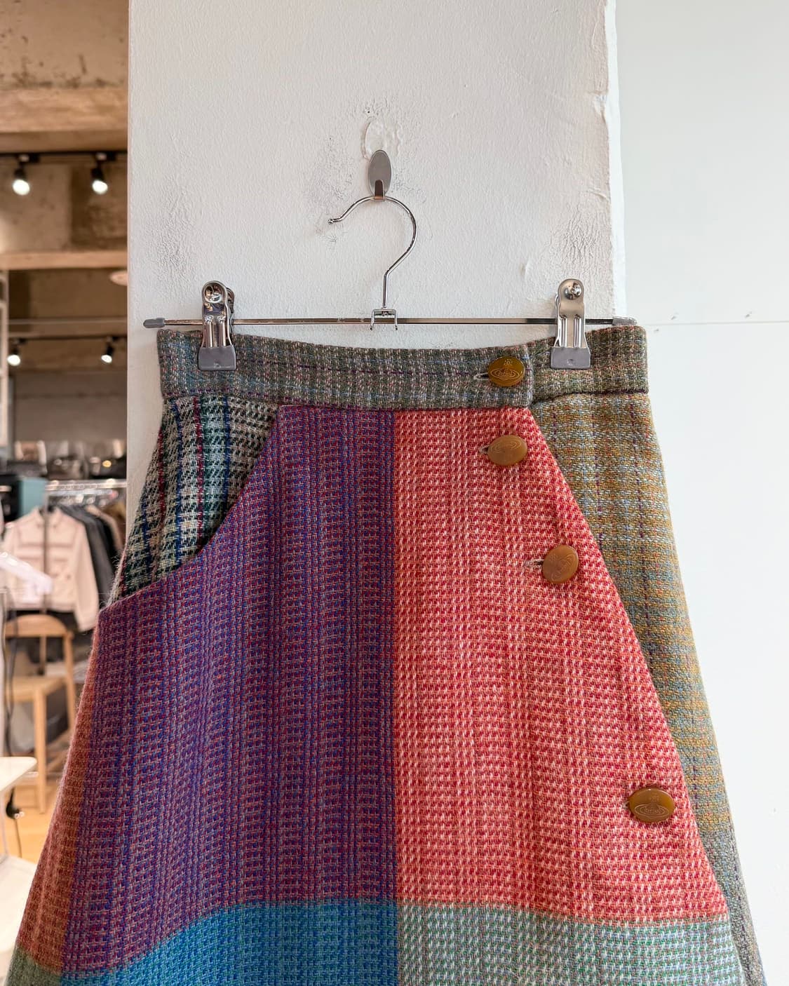 비비안웨스트우드 멀티컬러 체크 울 미니스커트  상품이미지3