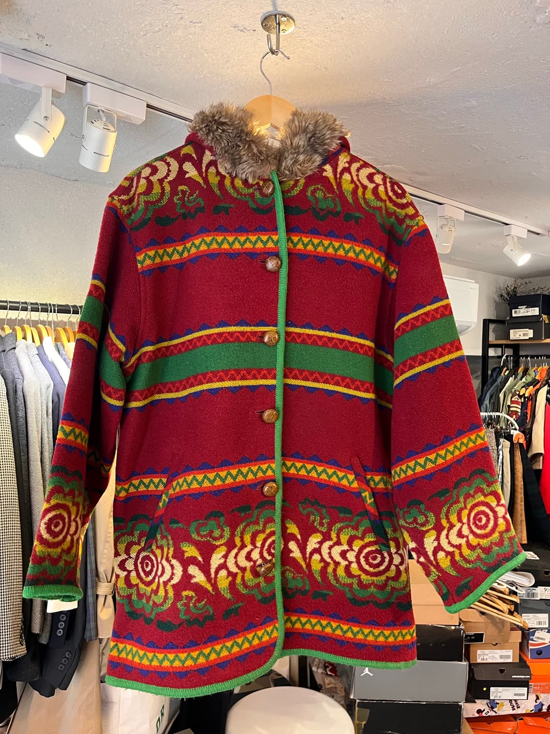 유나이티드 컬러 오브 베네통 울 퍼 후드 자켓(이탈리아제) 상품이미지1