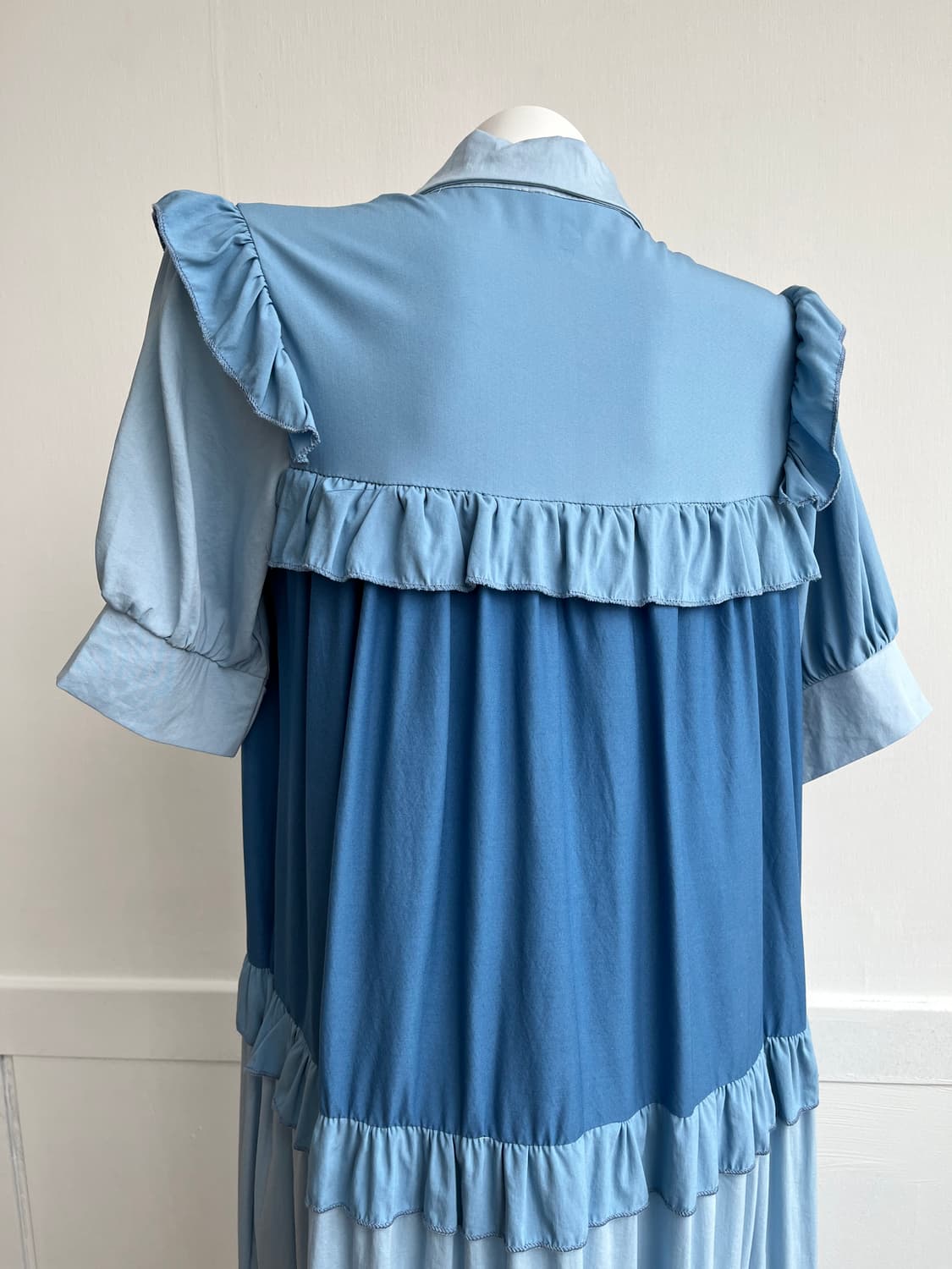 ciady baby 블루 프릴 롱 원피스 상품이미지6