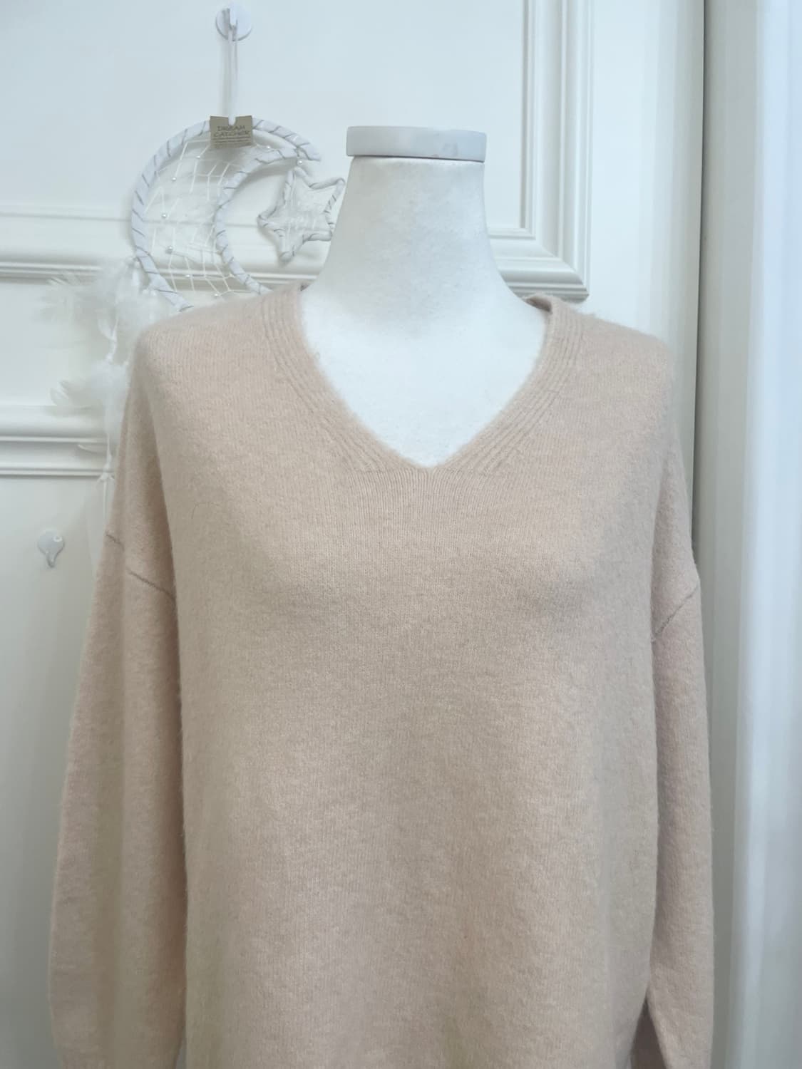 PREMIUM YARN sheer coral basic loose v-n 상품이미지5