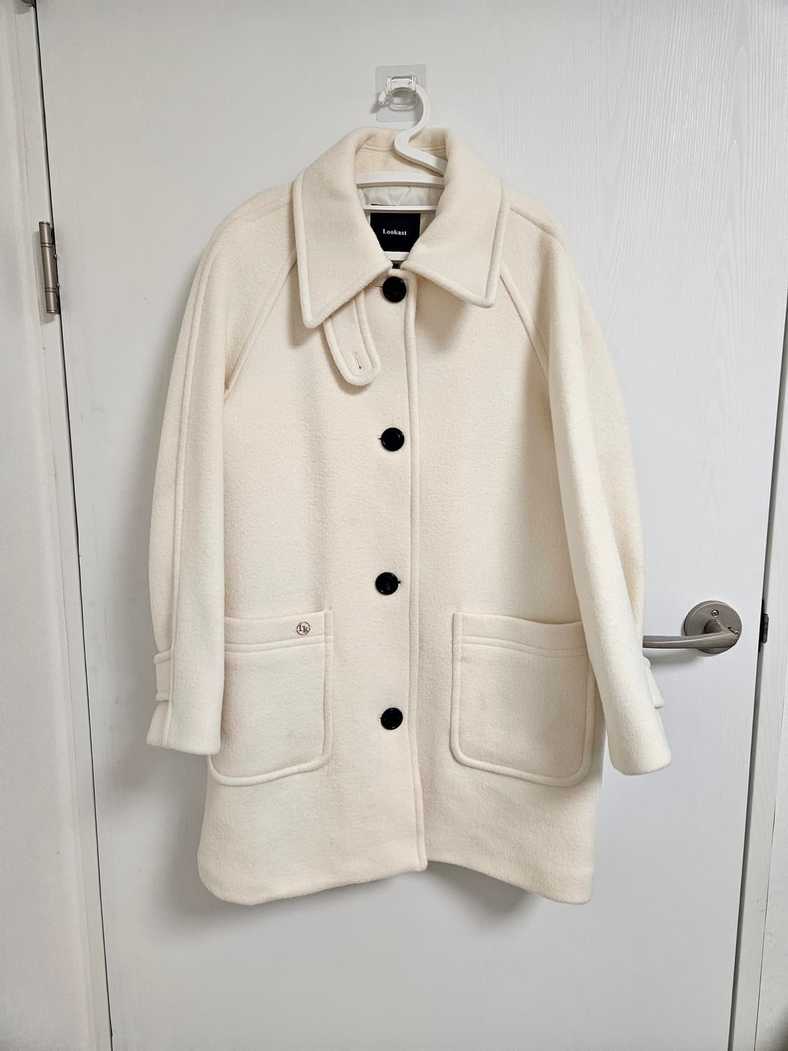 룩캐스트 마리 하프 울코트 아이보리 상품이미지6