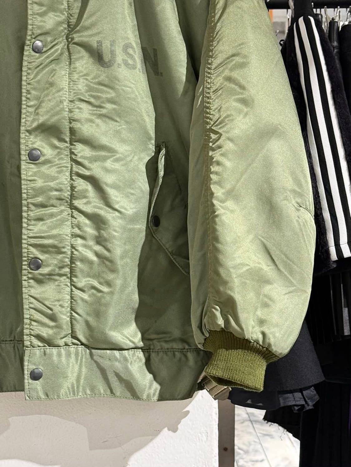 U.S.NAVY 카키 라이트웨이트 플라이트 자켓 상품이미지5