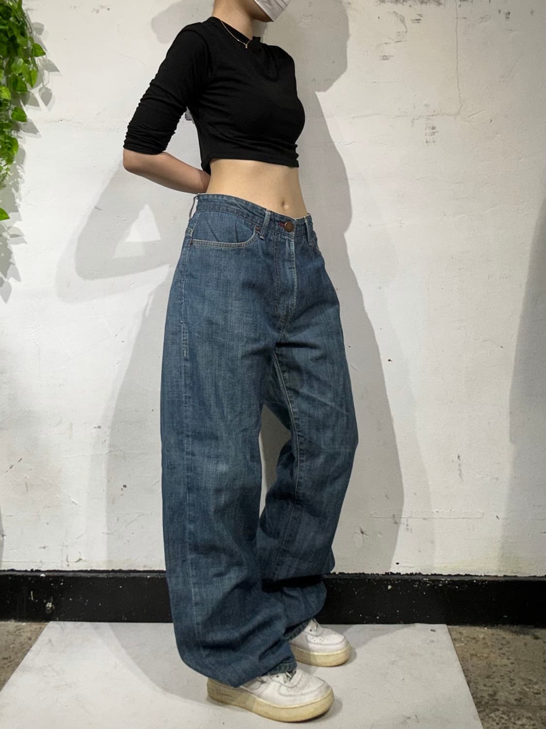 빈티지 중청 와이드 데님 팬츠 청바지  상품이미지1