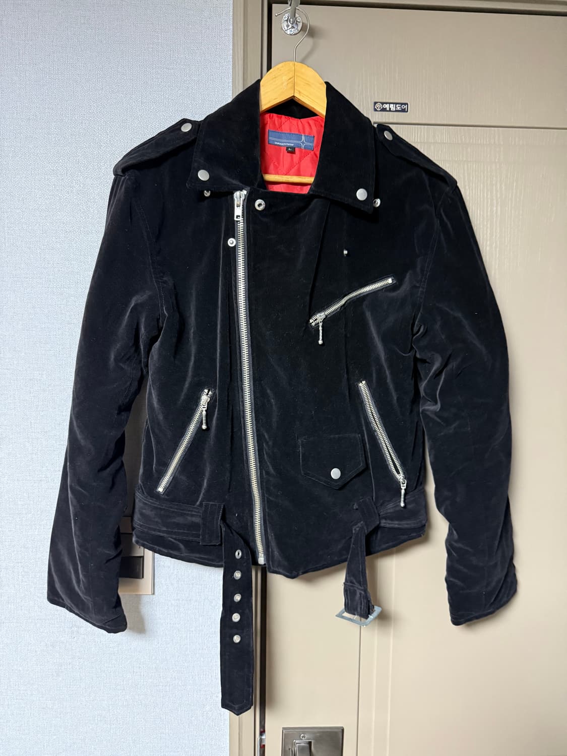 Suggestion 벨벳 라이더 자켓 상품이미지1