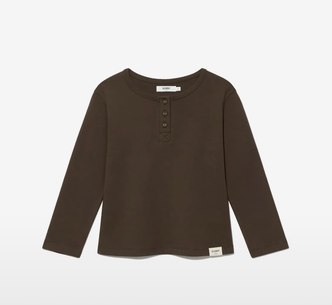 글로니 3/4 BUTTON FLY TEE 버튼 플라이 티 초코 상품이미지1