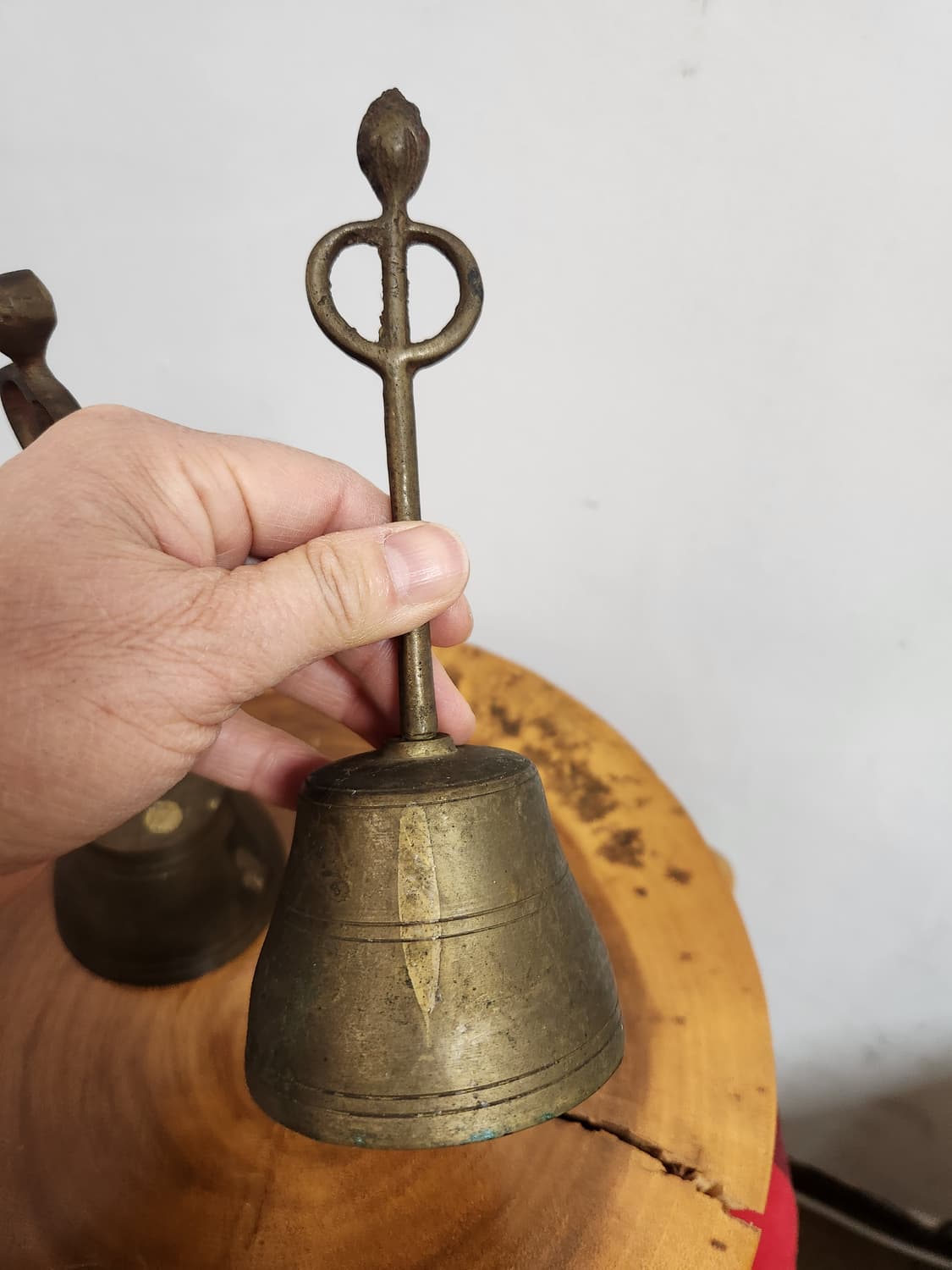 골동품 빈티지 황동 종 핸드벨 2개 상품이미지4