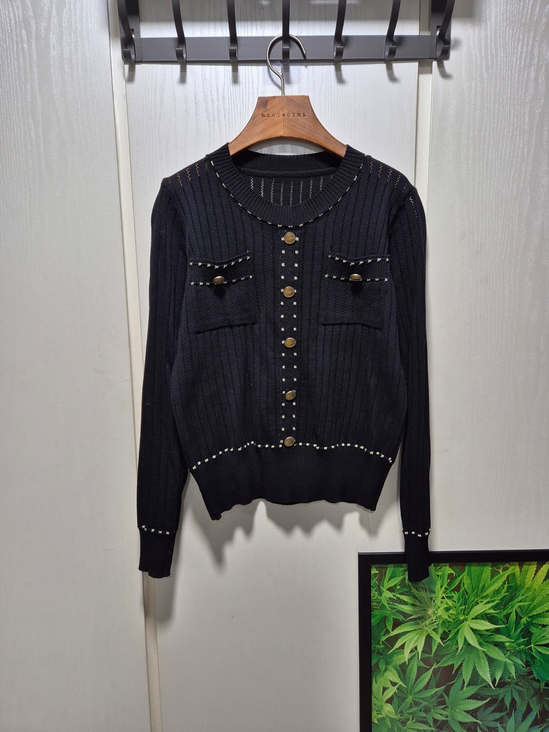 (세일)(새상품)vtg니트 스커트 투피스 세트 블랙 상품이미지2