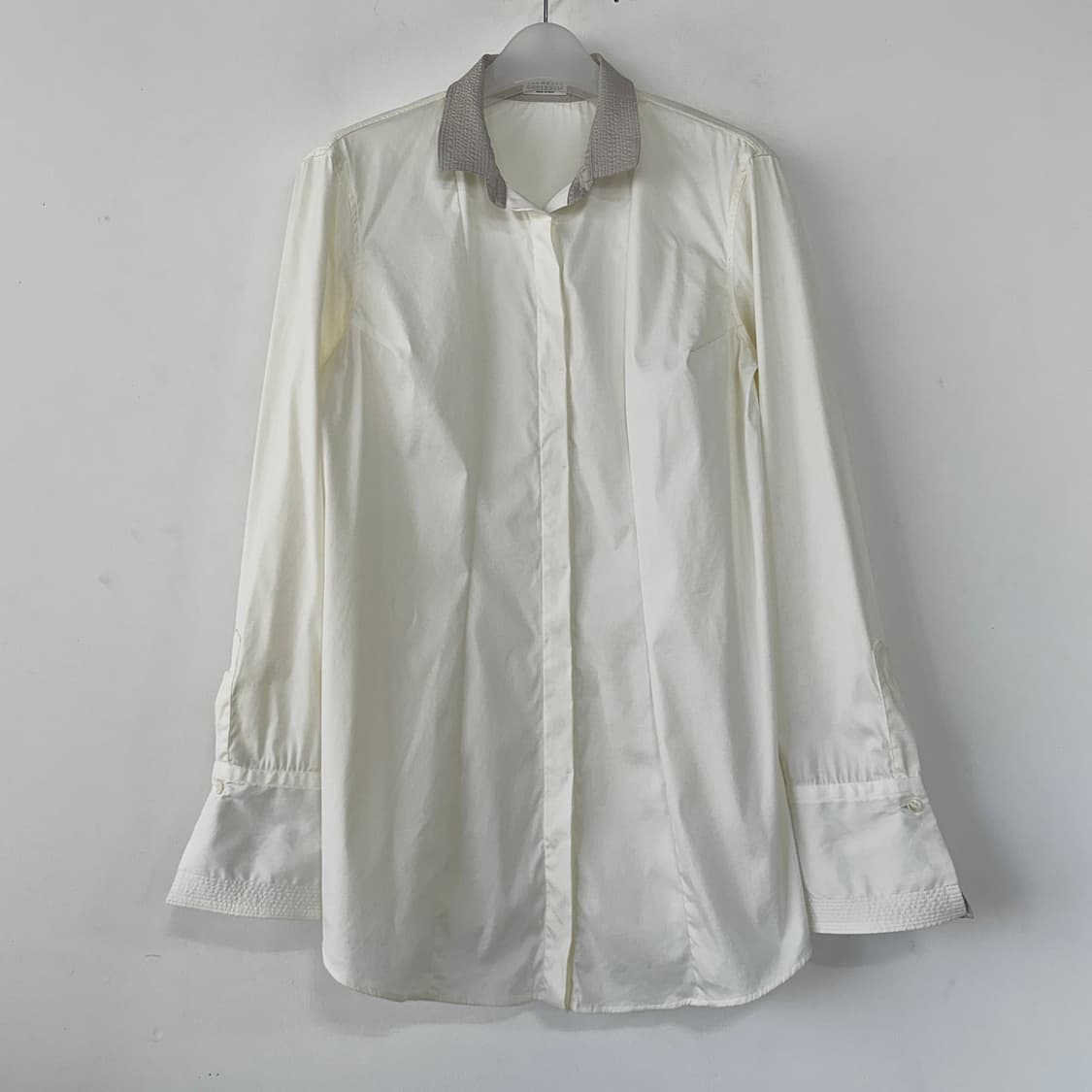 브루넬로 쿠치넬리 비즈 배색 코튼 셔츠 상품이미지2