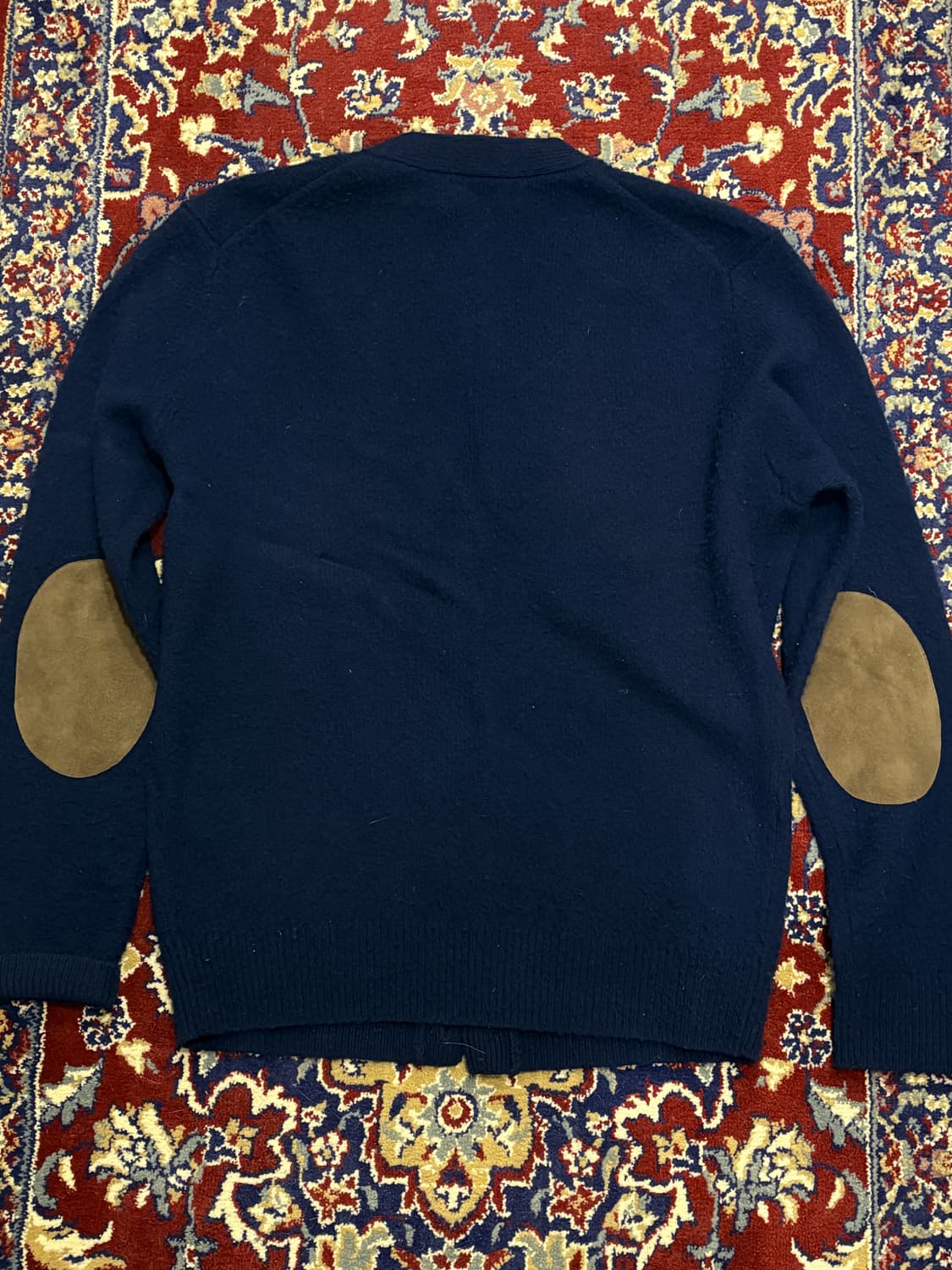 폴로 스웨이드 패치 울 캐시미어 가디건 다크네이비 상품이미지6