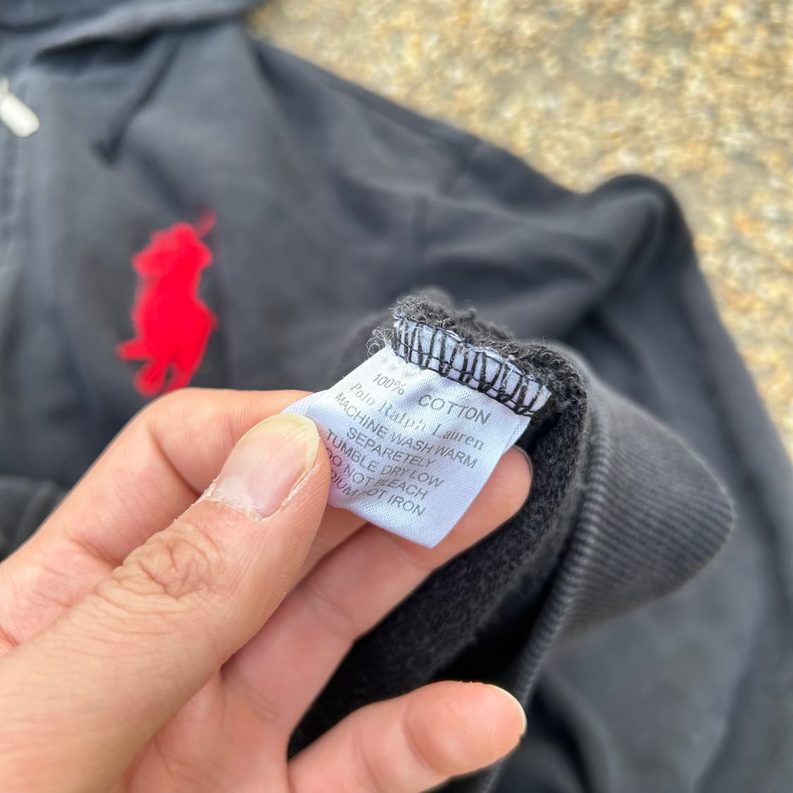 폴로 랄프로렌 빅로고 블랙 후드집업 상품이미지6