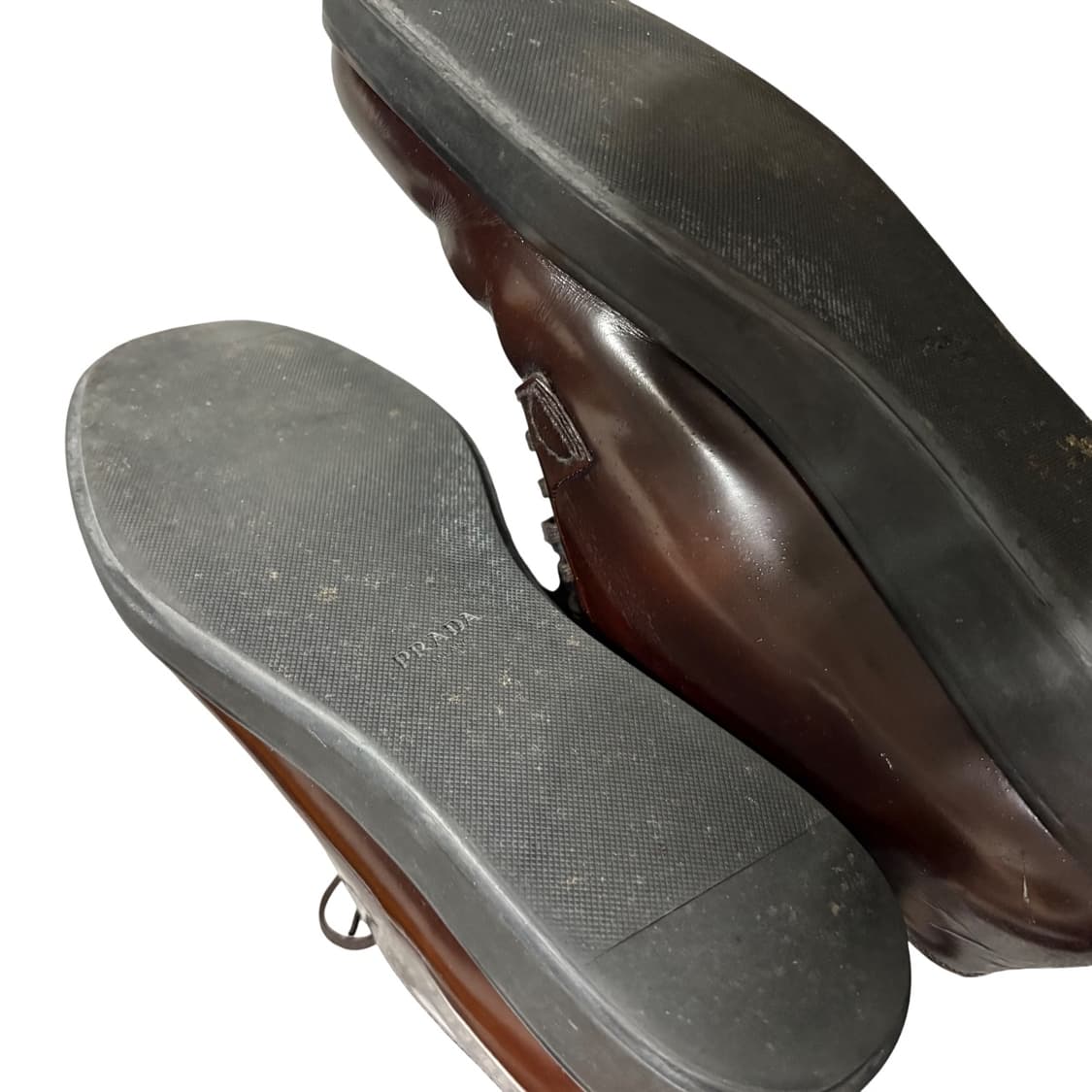 프라다 브라운 더비 슈즈 7.5 265-270 상품이미지6