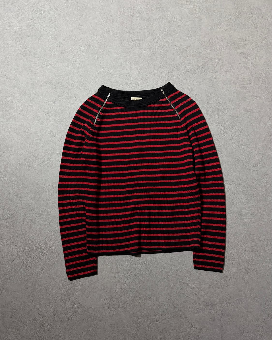 15FW 생로랑 더블지퍼 스트라이프 니트 상품이미지3