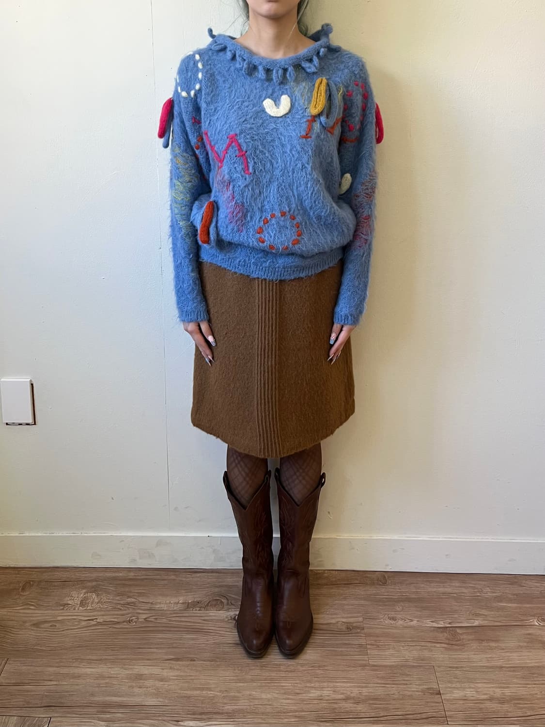 BIGI 모헤어 카멜 스커트 상품이미지7