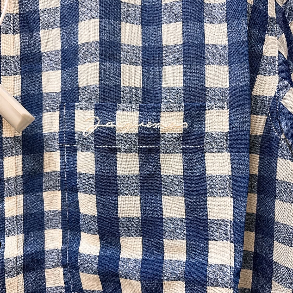 (정품/새상품) JACQUEMUS 자크뮈스 멜로 깅엄 체크 반팔 셔츠 상품이미지2