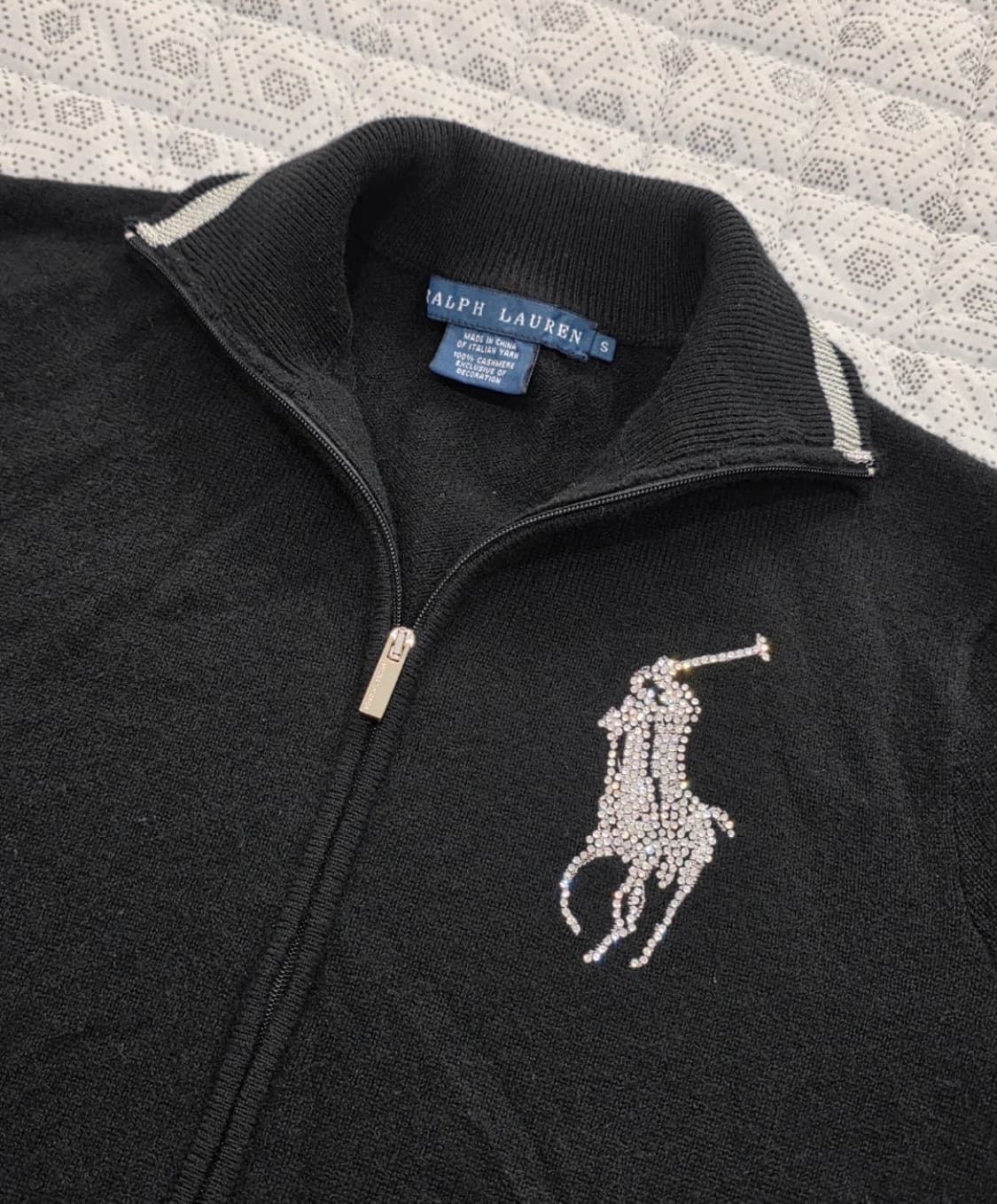 정품 폴로랄프로렌 큐빅 빅포니 블랙 니트집업 (여성 44-55초 상품이미지1