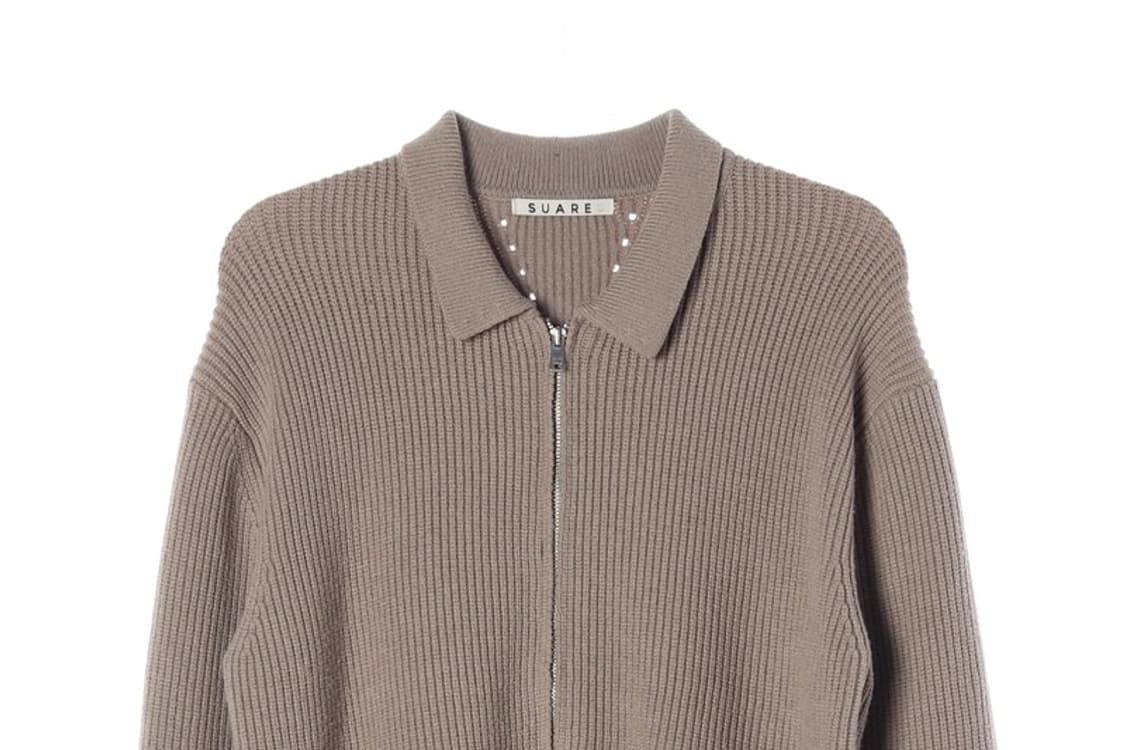 SUARE 카라 집업 니트 L 상품이미지3