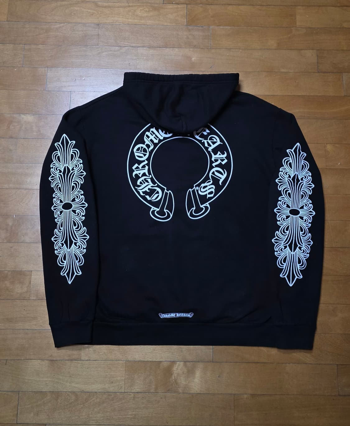 [새상품급,L]크롬하츠 홀스슈 플로랄후드티 블랙 상품이미지1