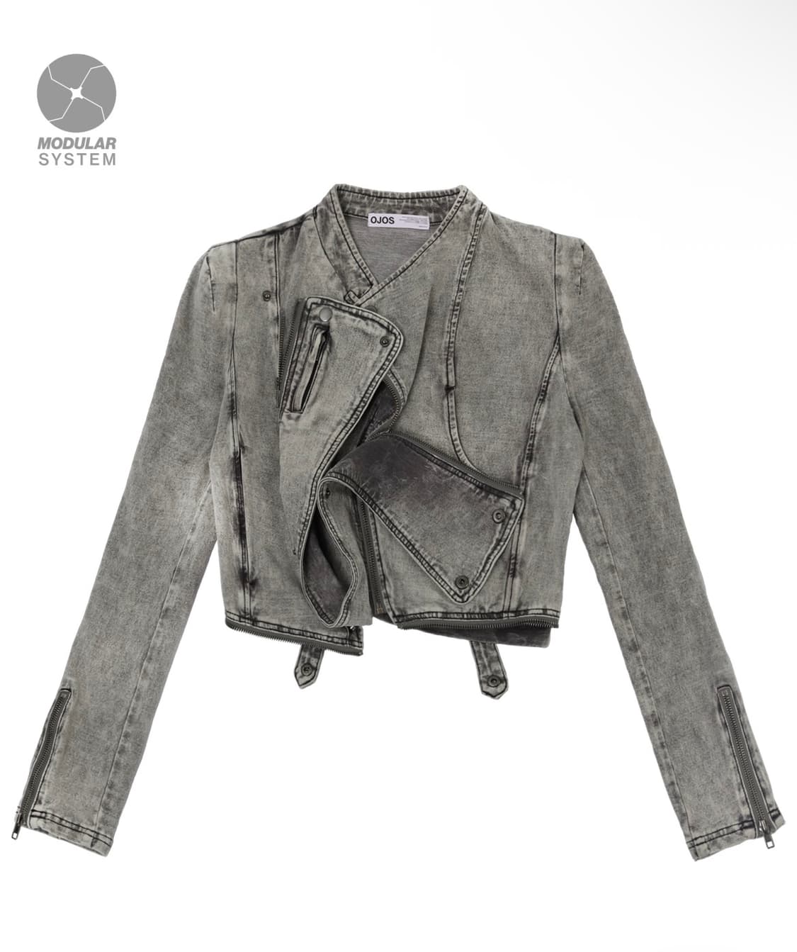 오호스 Span Denim Rider Jacket [Grey] 상품이미지4