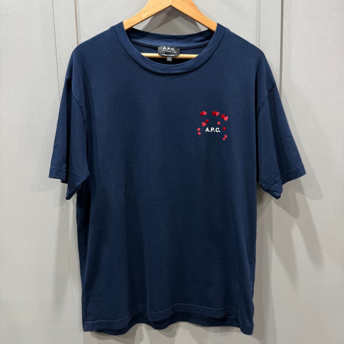 L 아페쎄 APC 발렌타인 아모 하트 반팔 티셔츠 상품이미지1