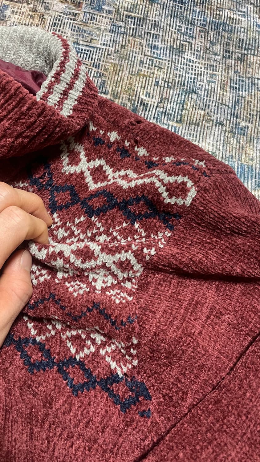 JPN 일본 빈티지 모리걸 노르딕 보헤미안 패턴 니트 집업 플리스 가디건 상품이미지9