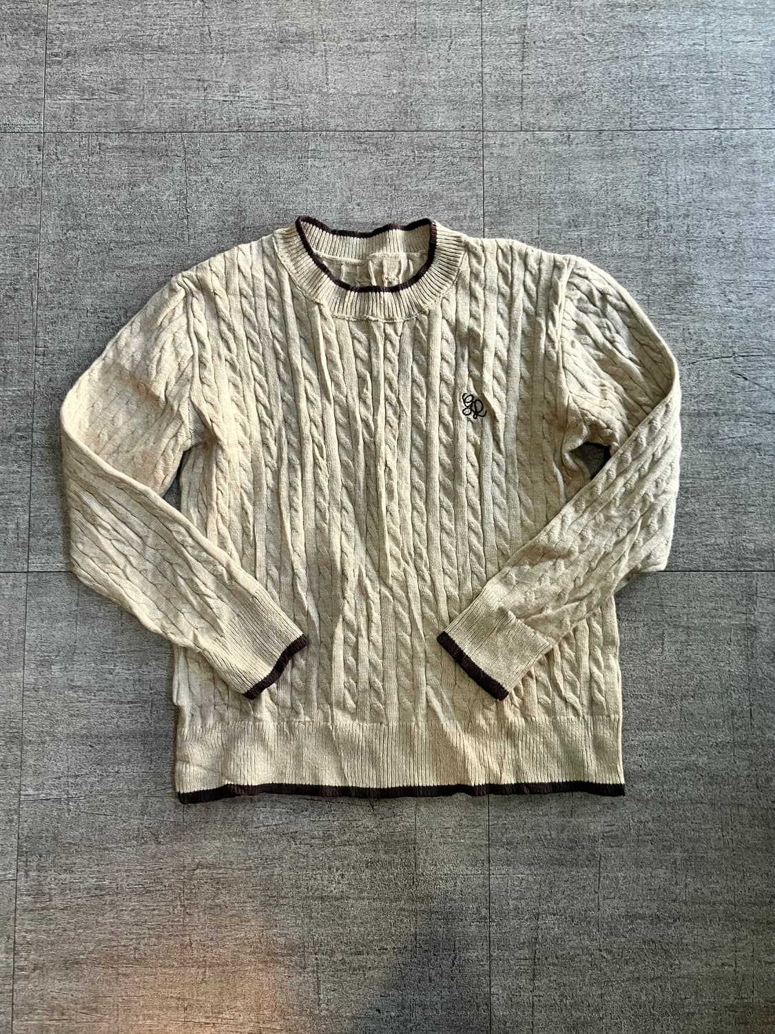 일본빈티지 Swing 올드스쿨아메카지 할메카지 배색니트스웨터 초코대대장 상품이미지1