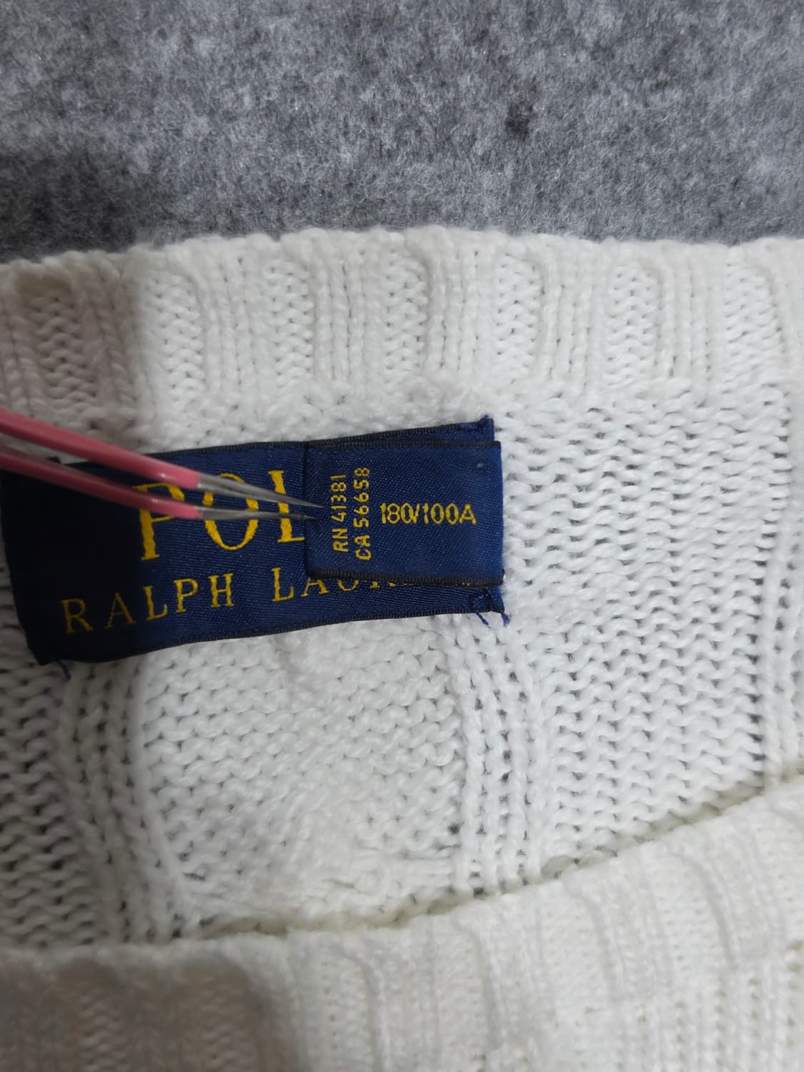 폴로 랄프로렌 꽈배기 케이블 니트 네이비포니 L 상품이미지5