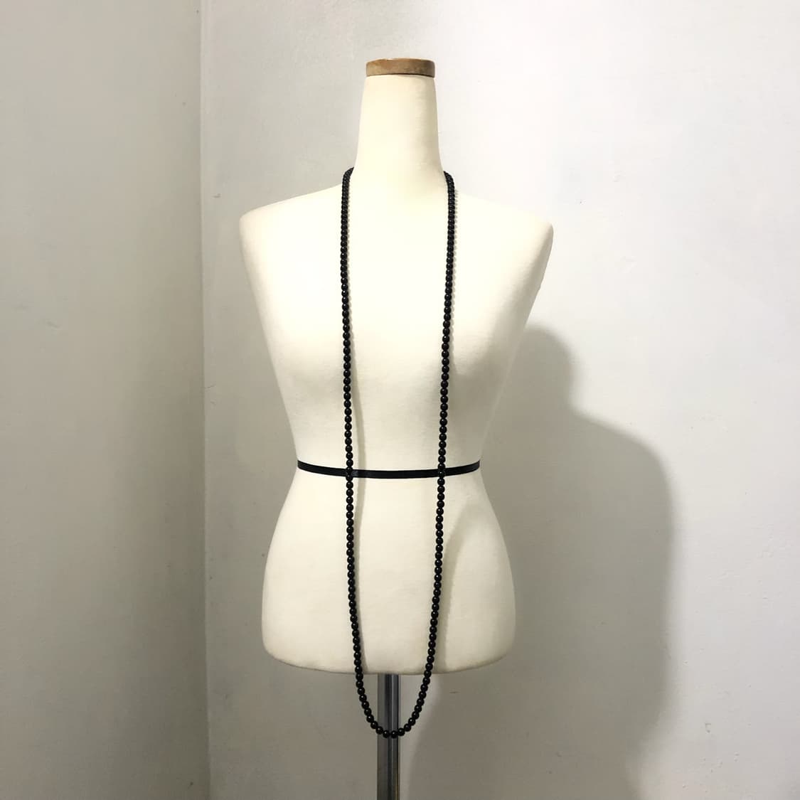 빈티지 블랙 비즈 레이어드 롱목걸이 오리엔탈 갸루 펑크 긱시크 상품이미지4