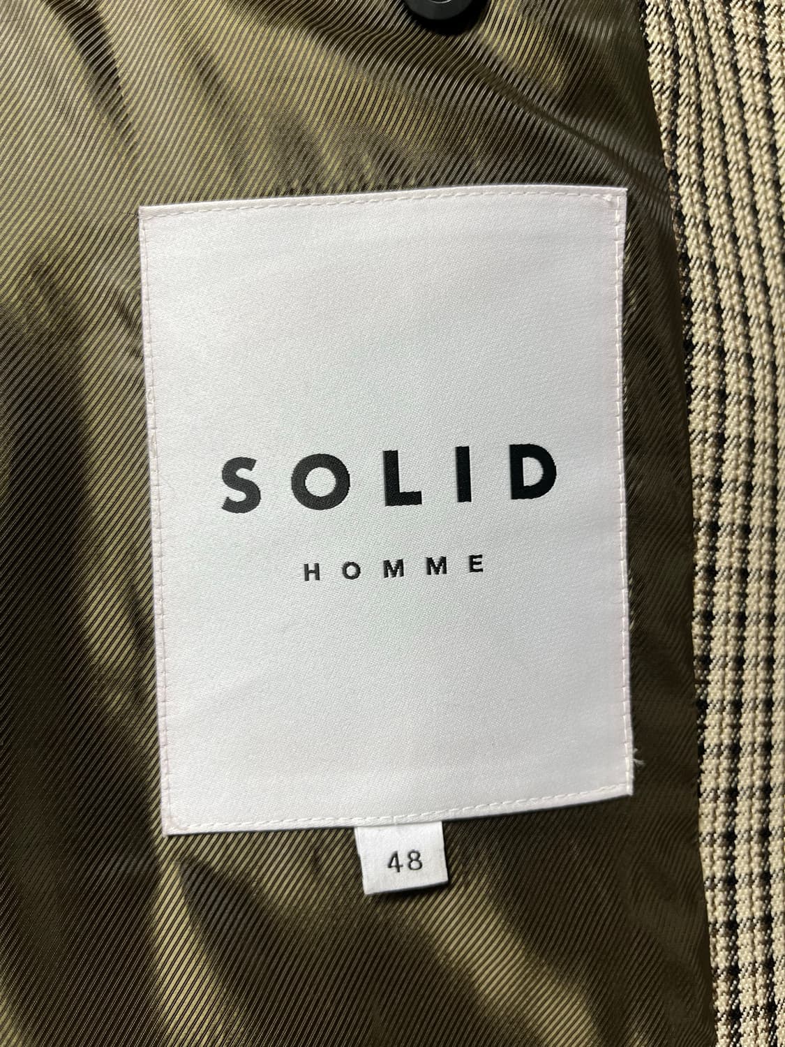 솔리드옴므 체크 싱글 코트 48사이즈 상품이미지5