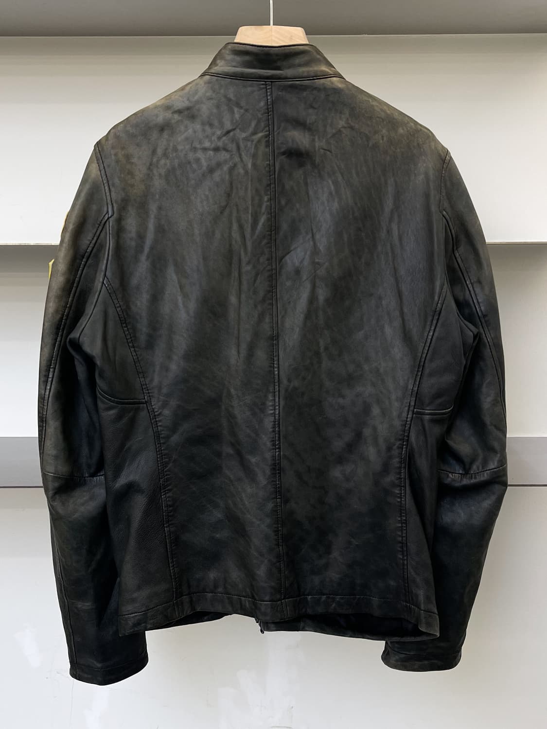 Duffers 페이디드 바이커 레더 집 자켓 상품이미지4