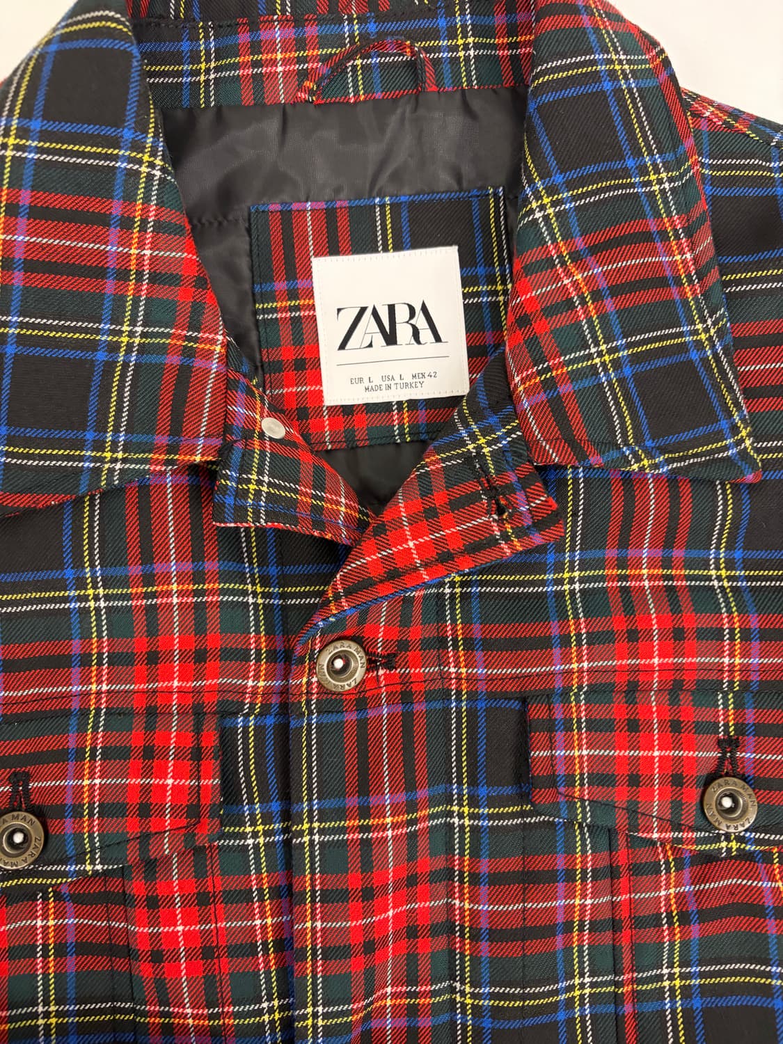 [L] 자라 레드 체크 자켓 상품이미지2