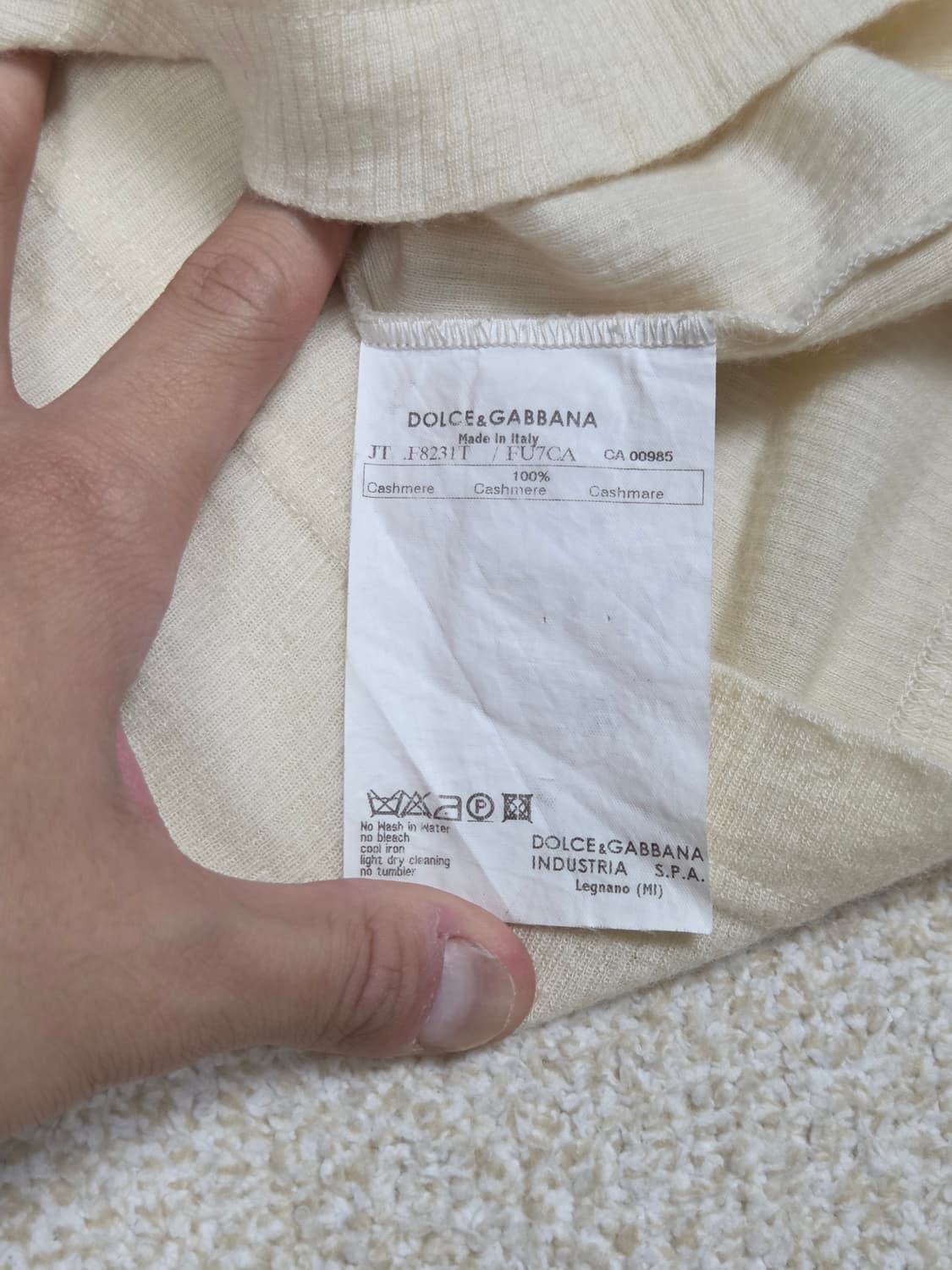 [돌체앤가바나] 캐시미어 골지 스쿱넥 반팔 니트 탑 | S00128 상품이미지4