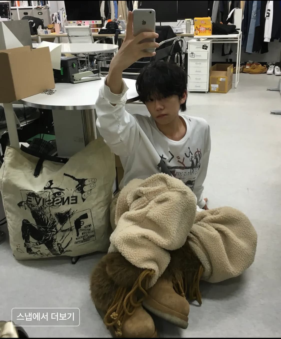 맨허튼프로젝트 양털 핀턱 카고 스웻 팬츠 플리스 상품이미지1