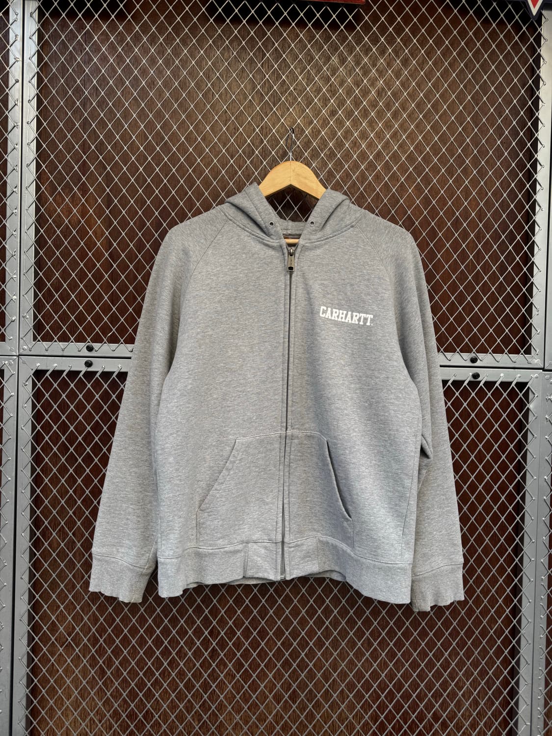 칼하트 로고 빈티지 연그레이 후드집업 자켓 L 상품이미지1