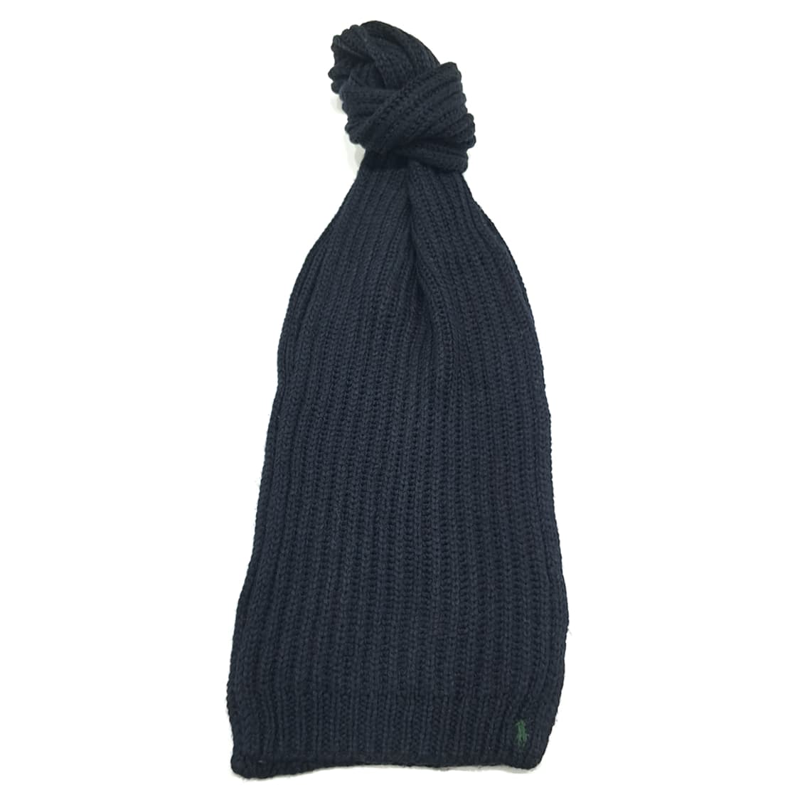 MX289 폴로 랄프로렌 블랙 리브드와플 니트 목도리 머플러 상품이미지1