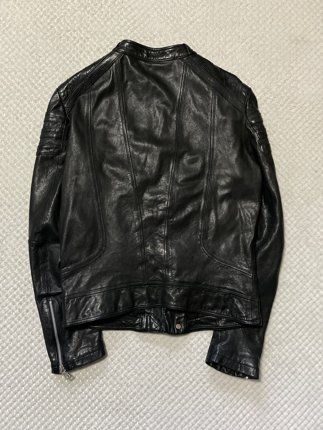 광희시장 웨스턴 무드 램스킨 양가죽 절개 레더 자켓 상품이미지2