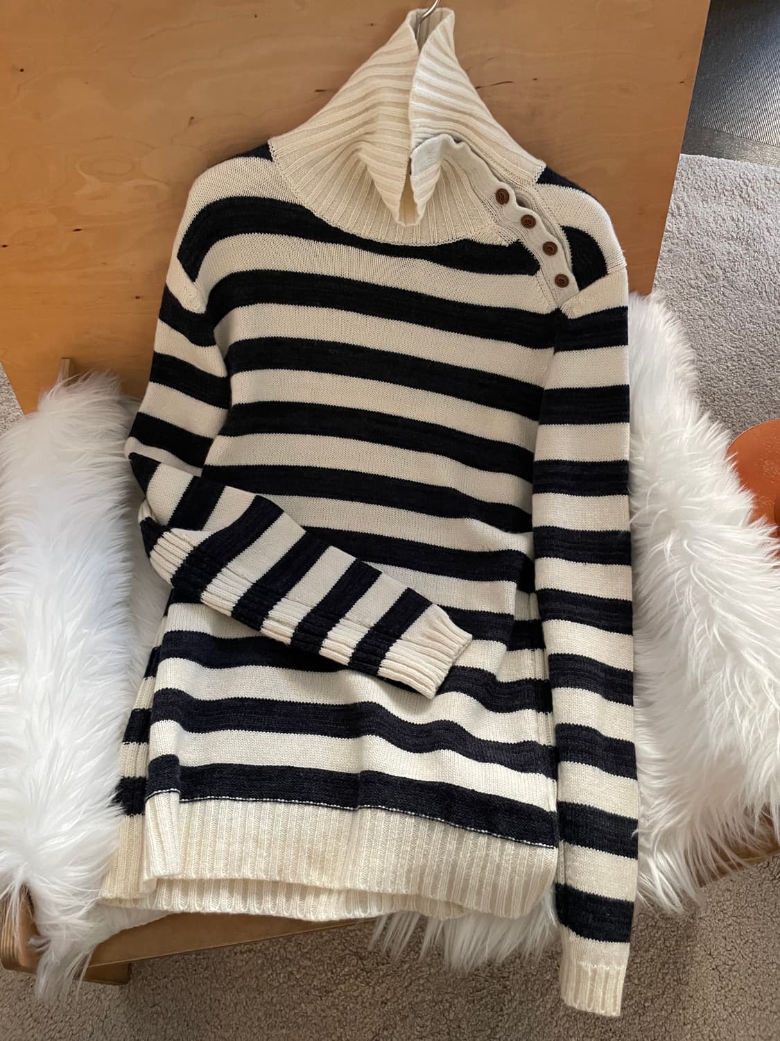 vintage button-up turtleneck knit 상품이미지1