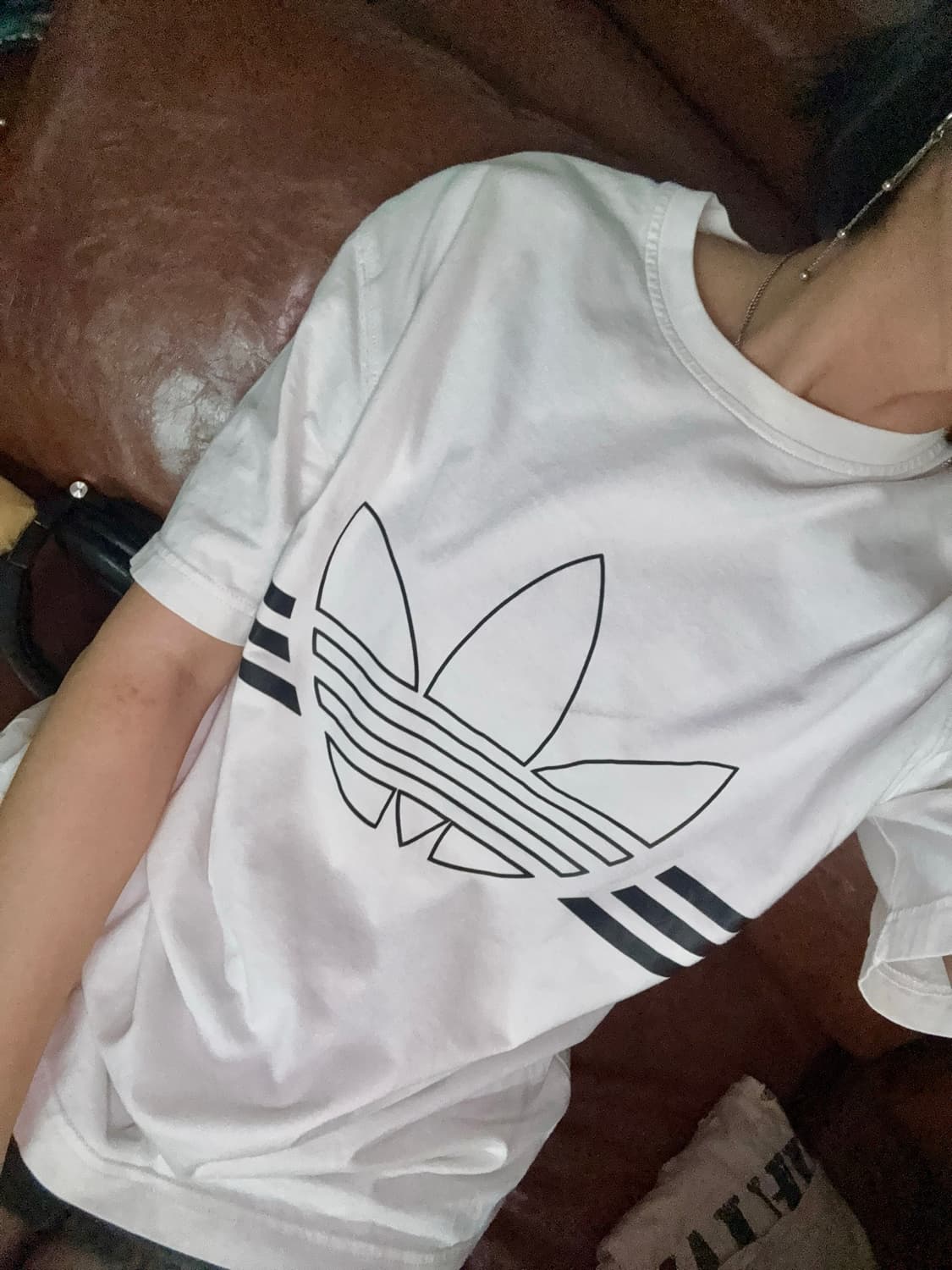 Adidas Originals 화이트 빅 트레포일 반팔티 J/L 상품이미지4
