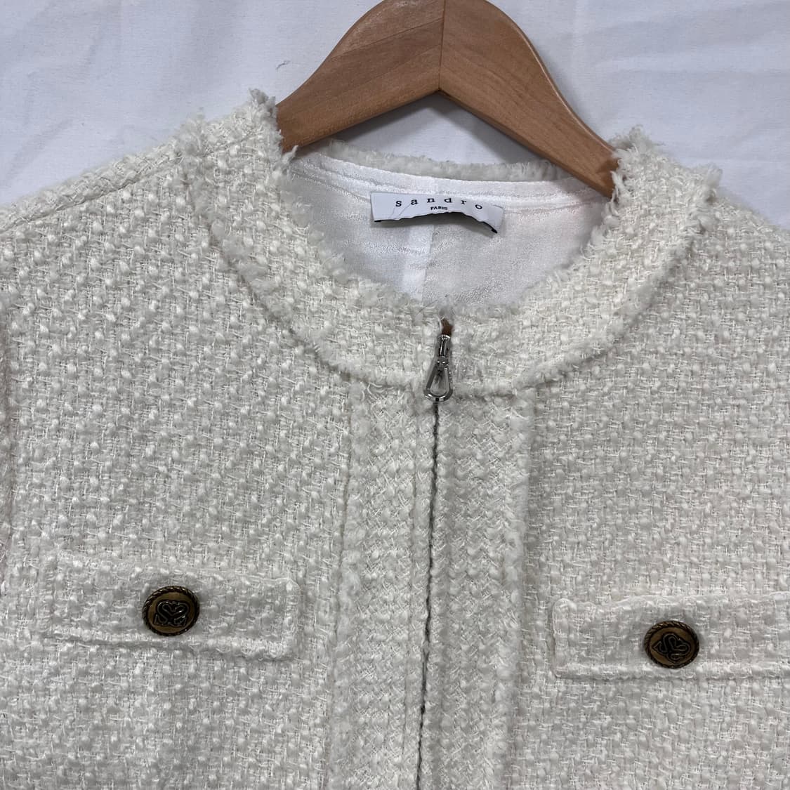 산드로(SANDRO) 트위드 플리츠 원피스 상품이미지3