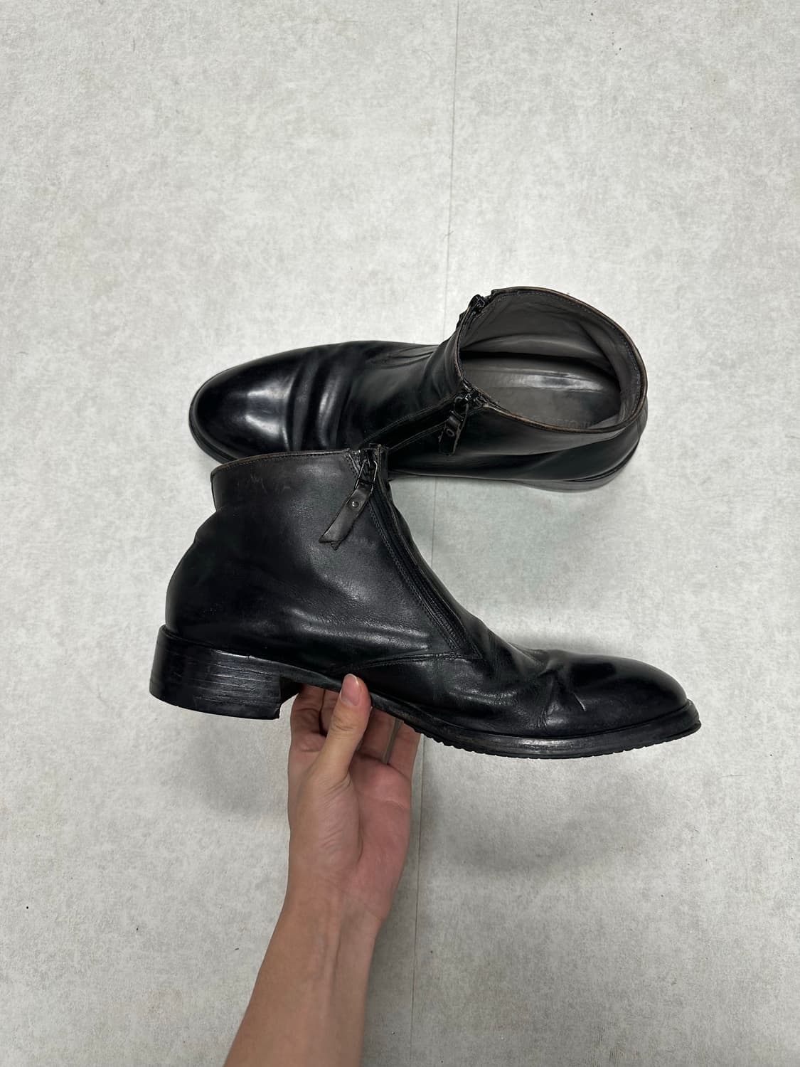 알마니 더블 지퍼 레더 부츠 상품이미지3