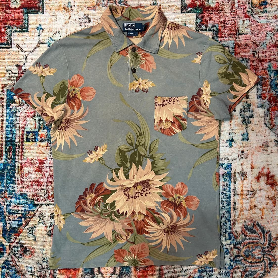 [M] 폴로 랄프로렌 플라워 패터 카라 반팔 상품이미지1