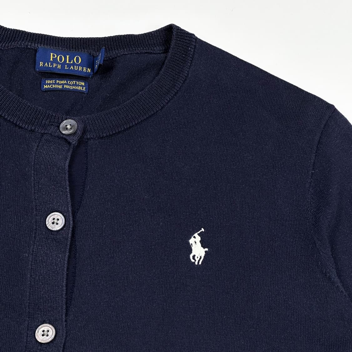 폴로 랄프로렌 포니 피마코튼 네이비 가디건 (S 여성추천) 상품이미지4
